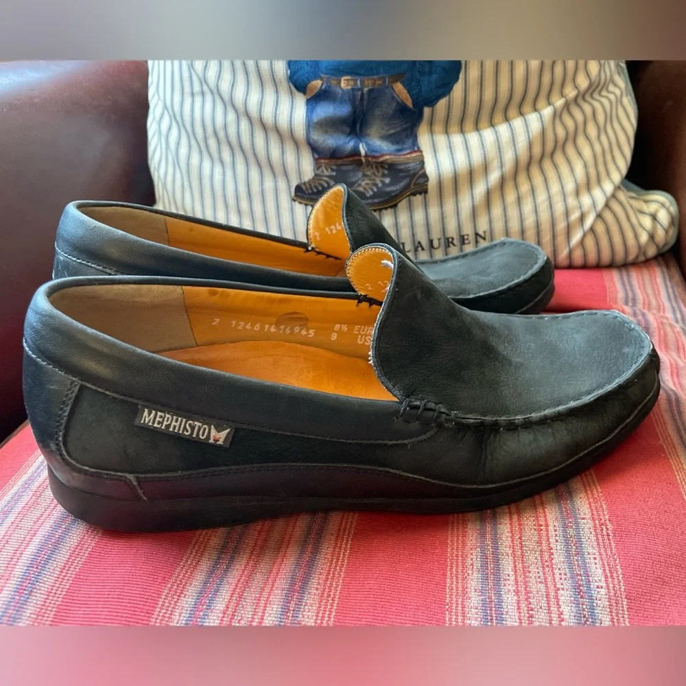 MEPHISTO BADUARD COOL-AIR Slip On Leather Loafer in Black Size 9‎ $300